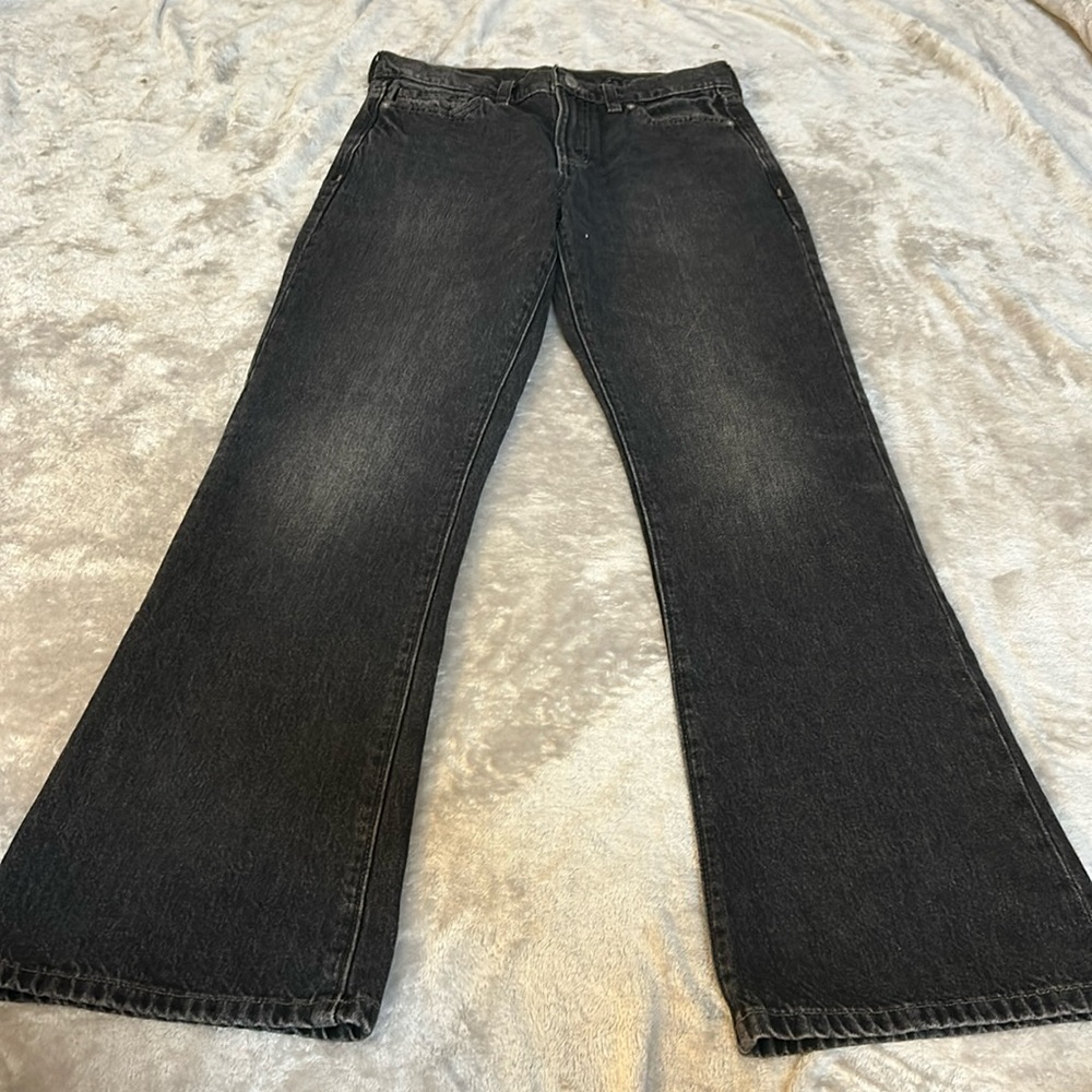 Banana republic high rise relaxed bootcut black wash jean